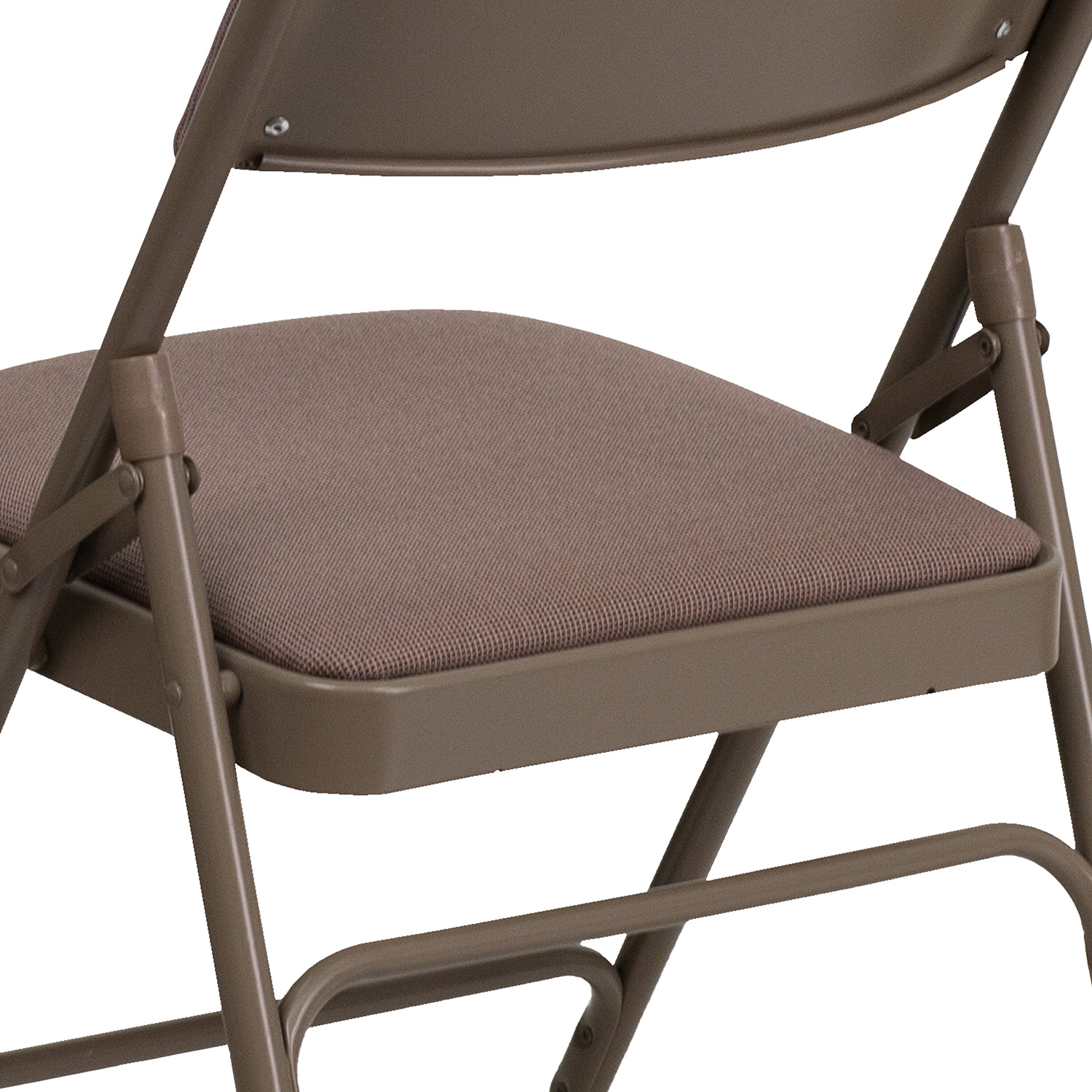 BLNK™ HERCULES Series Fabric Curved Triple Braced and Double Hinged Metal Folding Chair - Beige