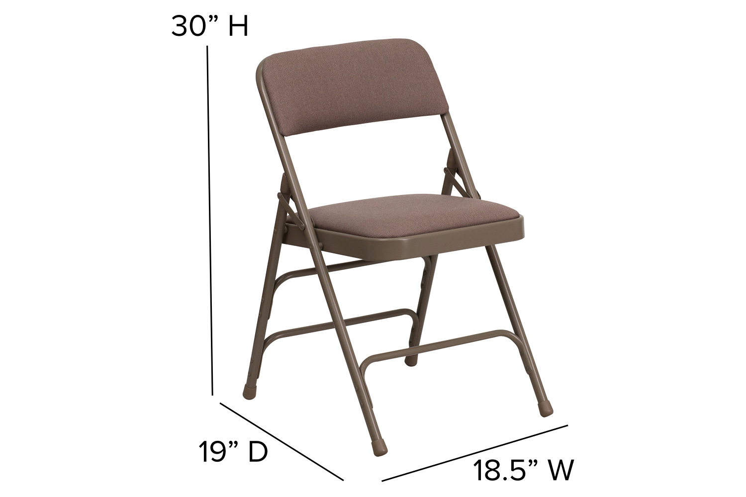 BLNK™ HERCULES Series Fabric Curved Triple Braced and Double Hinged Metal Folding Chair - Beige