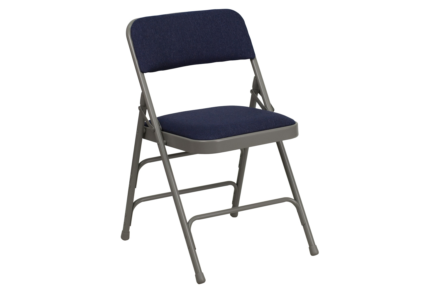 BLNK™ HERCULES Series Fabric Curved Triple Braced and Double Hinged Metal Folding Chair - Navy