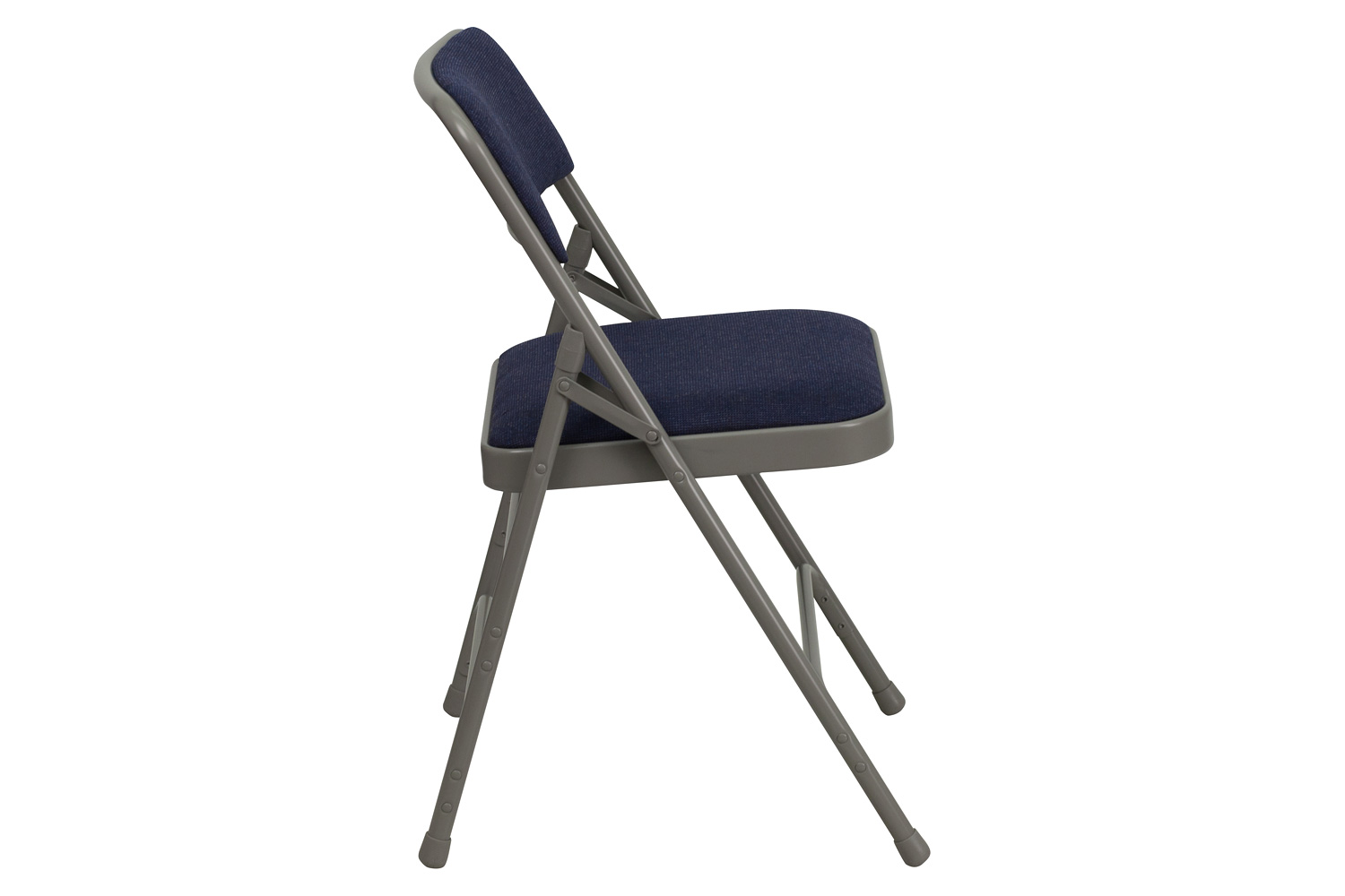 BLNK™ HERCULES Series Fabric Curved Triple Braced and Double Hinged Metal Folding Chair - Navy