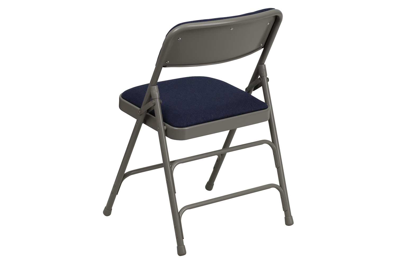 BLNK™ HERCULES Series Fabric Curved Triple Braced and Double Hinged Metal Folding Chair - Navy