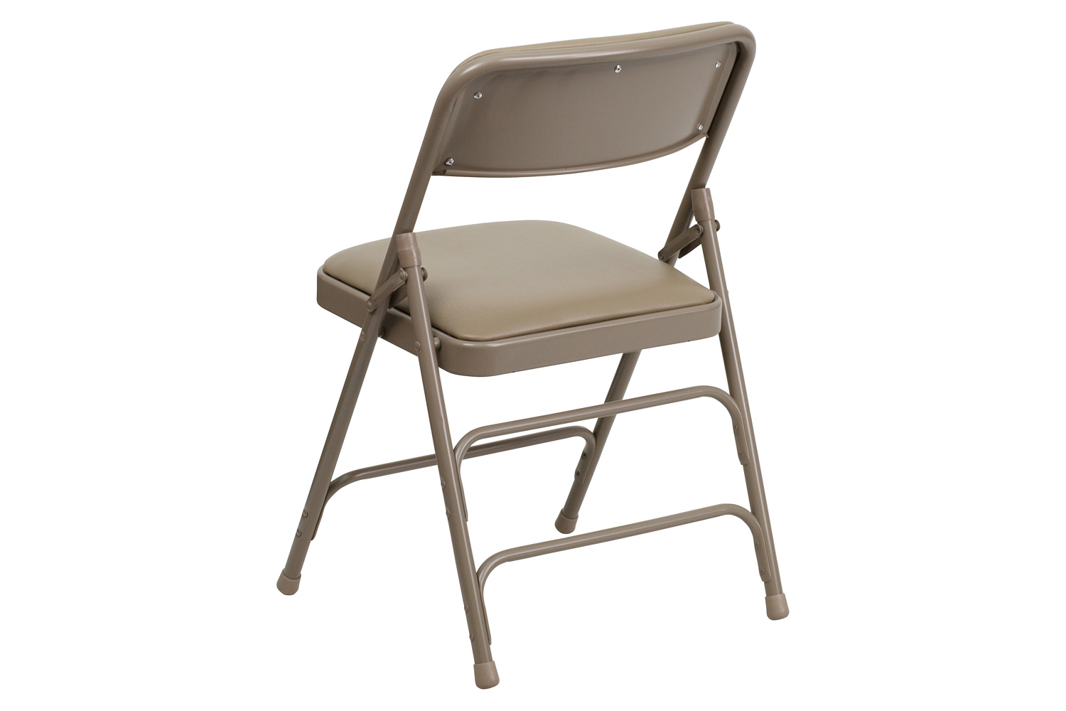 BLNK HERCULES Series Vinyl Curved Triple Braced and Double Hinged Metal Folding Chair - Beige