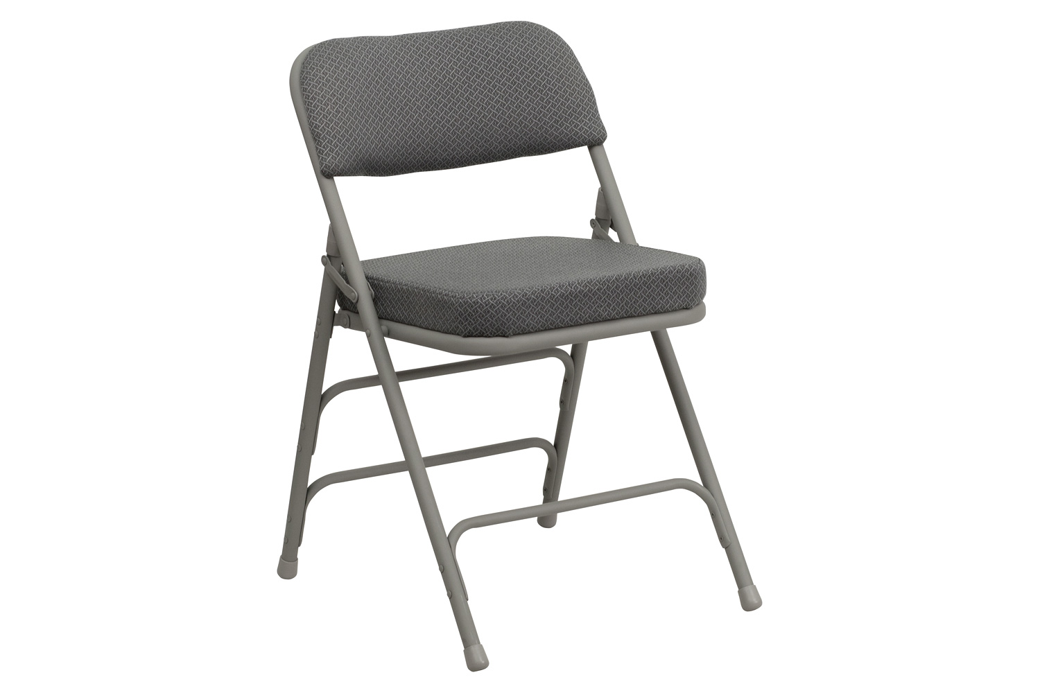 BLNK HERCULES Series Style 2 Fabric Premium Curved Triple Braced and Double Hinged Metal Folding Chair - Gray