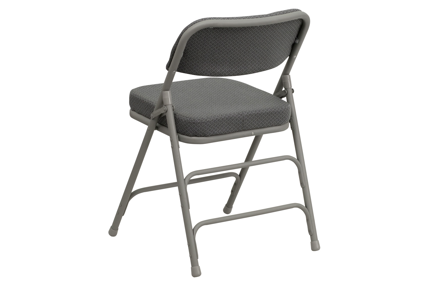 BLNK HERCULES Series Style 2 Fabric Premium Curved Triple Braced and Double Hinged Metal Folding Chair - Gray