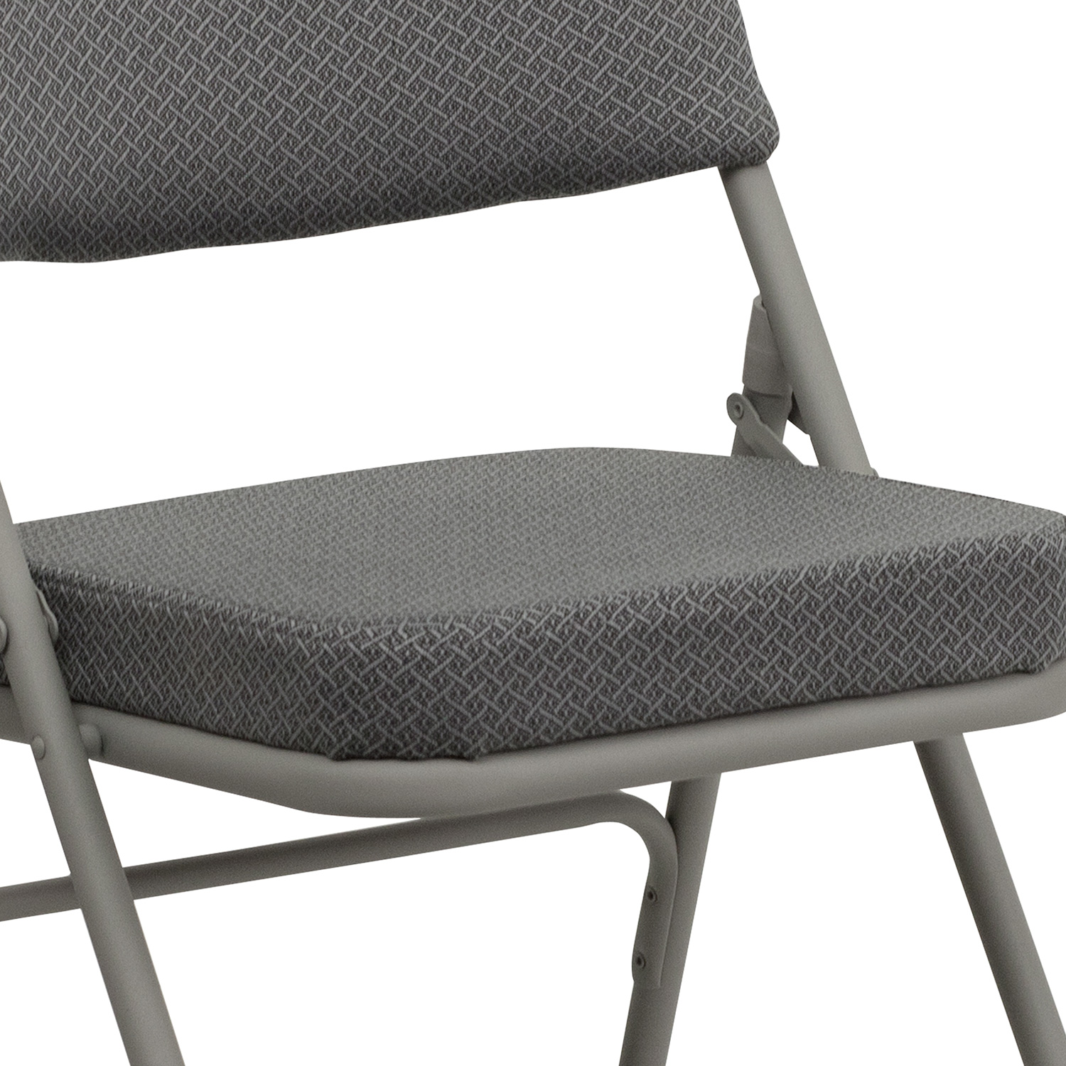 BLNK HERCULES Series Style 2 Fabric Premium Curved Triple Braced and Double Hinged Metal Folding Chair - Gray