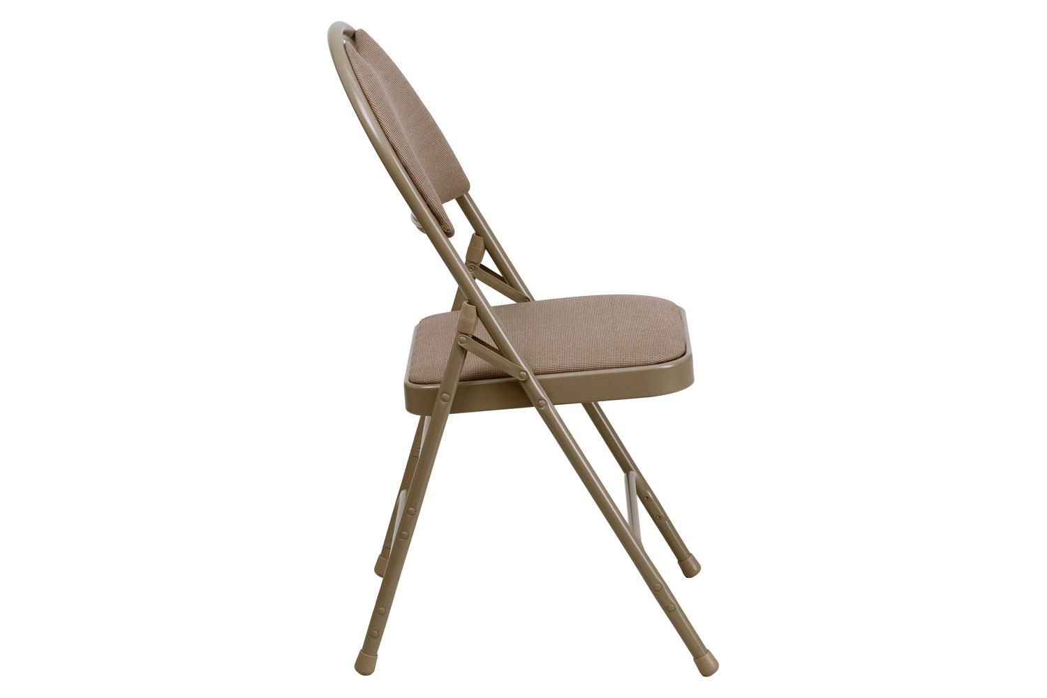 BLNK HERCULES Series Fabric Ultra-Premium Triple Braced Metal Folding Chair with Easy-Carry Handle - Beige