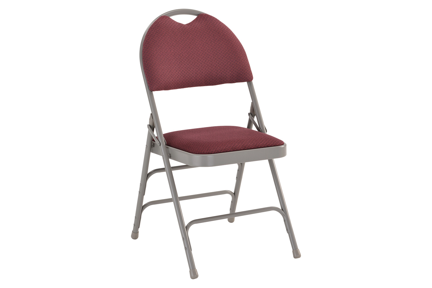 BLNK HERCULES Series Fabric Ultra-Premium Triple Braced Metal Folding Chair with Easy-Carry Handle - Burgundy