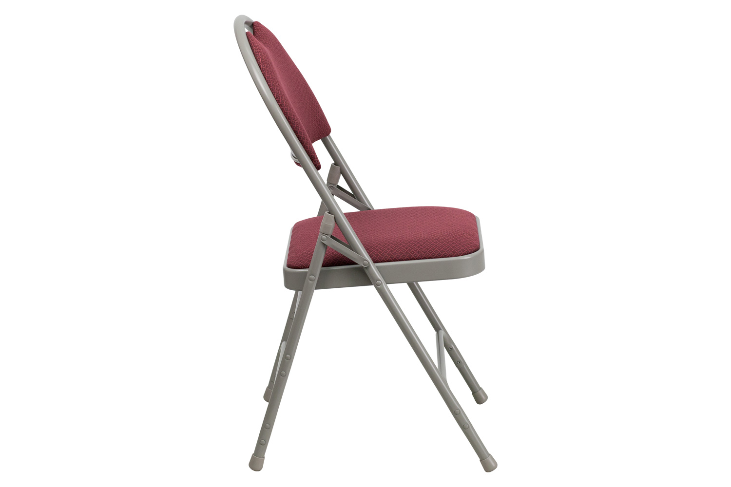 BLNK HERCULES Series Fabric Ultra-Premium Triple Braced Metal Folding Chair with Easy-Carry Handle - Burgundy