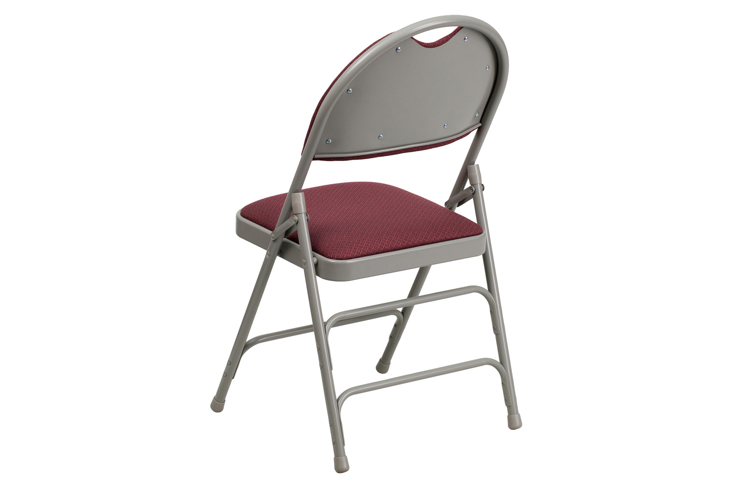 BLNK HERCULES Series Fabric Ultra-Premium Triple Braced Metal Folding Chair with Easy-Carry Handle - Burgundy