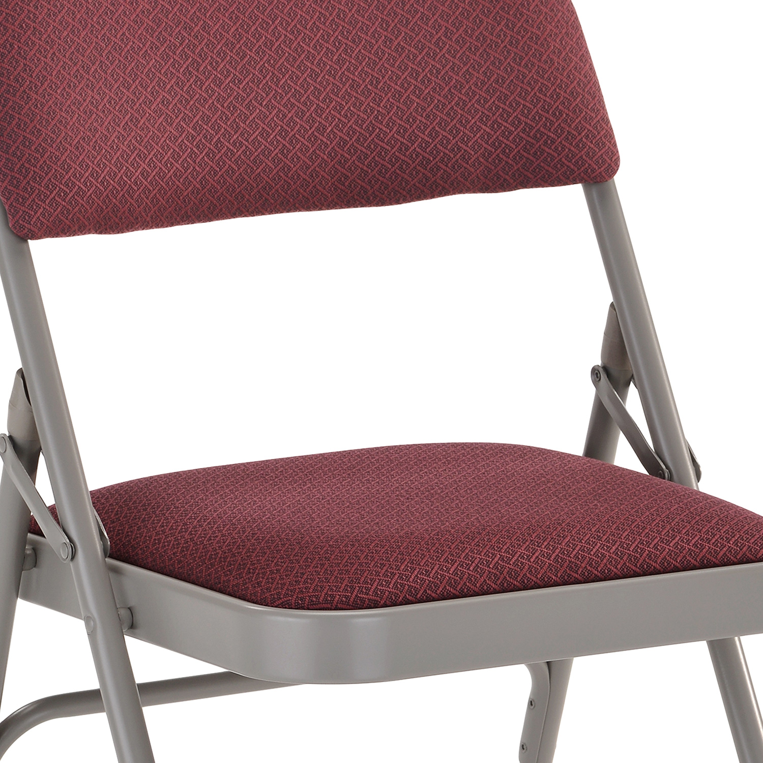 BLNK HERCULES Series Fabric Ultra-Premium Triple Braced Metal Folding Chair with Easy-Carry Handle - Burgundy