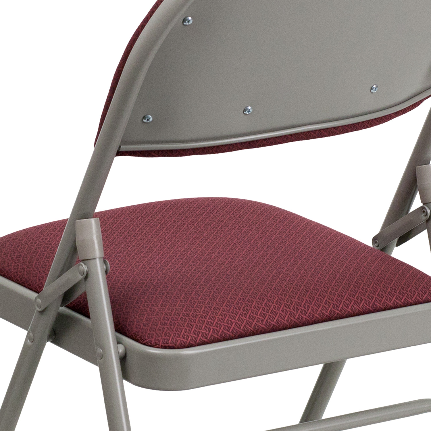 BLNK HERCULES Series Fabric Ultra-Premium Triple Braced Metal Folding Chair with Easy-Carry Handle - Burgundy