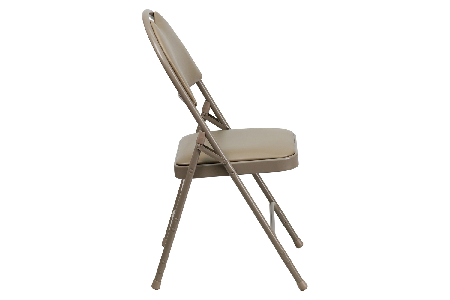 BLNK™ HERCULES Series Vinyl Ultra-Premium Triple Braced Metal Folding Chair with Easy-Carry Handle - Beige