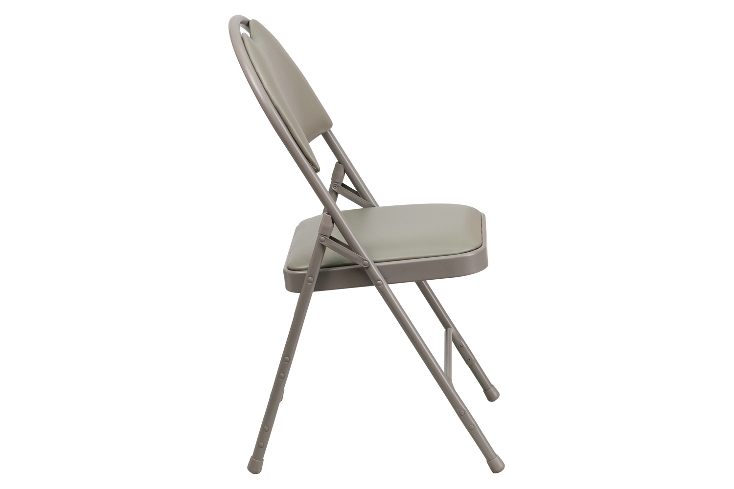 BLNK™ HERCULES Series Vinyl Ultra-Premium Triple Braced Metal Folding Chair with Easy-Carry Handle - Gray