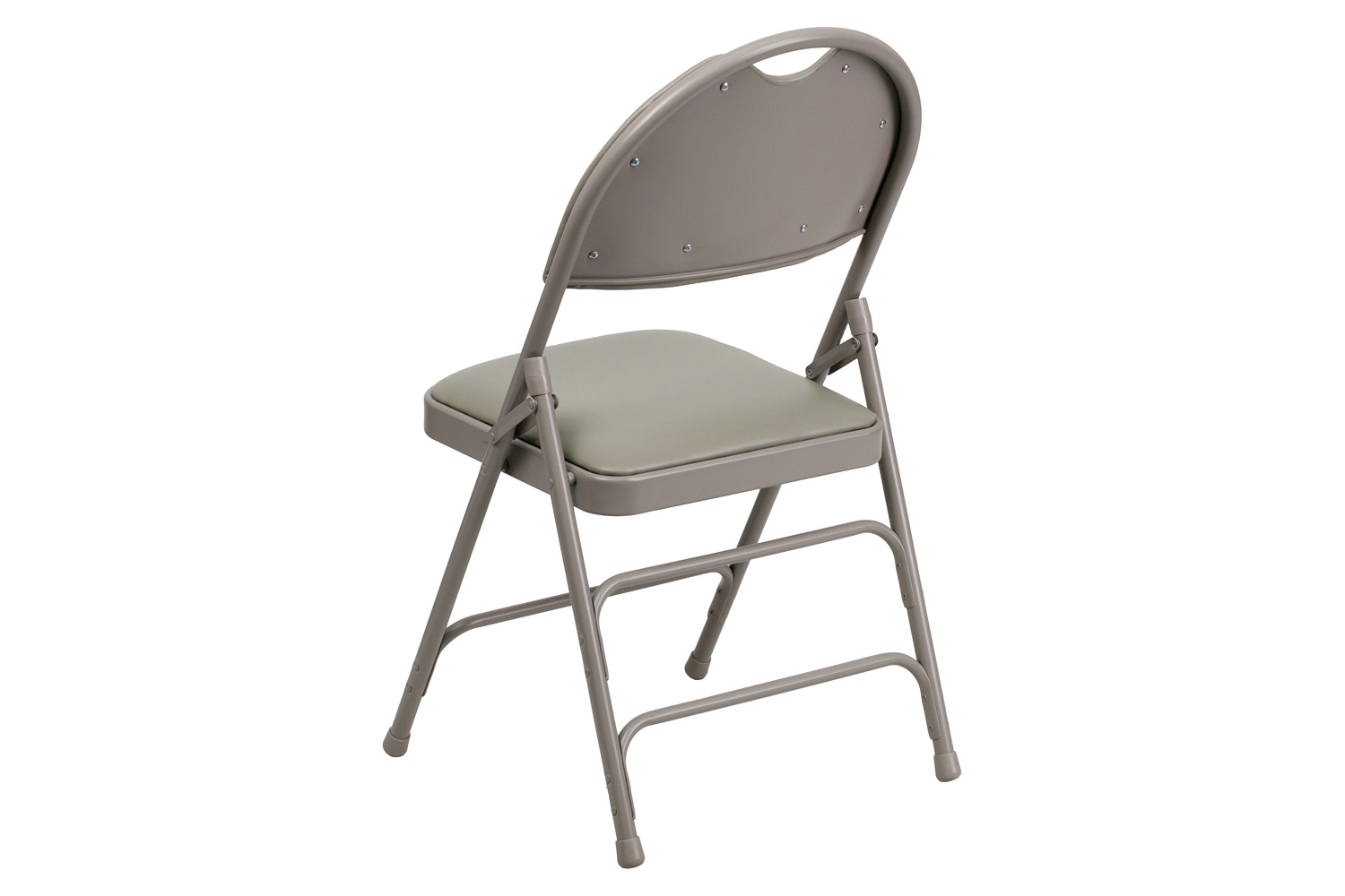 BLNK™ HERCULES Series Vinyl Ultra-Premium Triple Braced Metal Folding Chair with Easy-Carry Handle - Gray