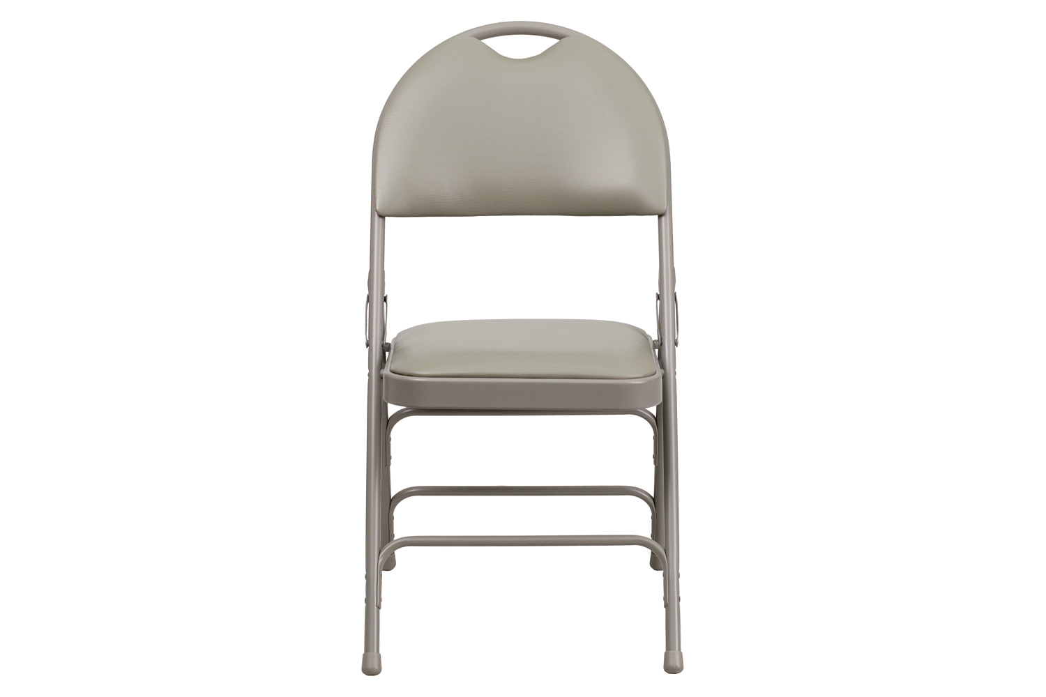 BLNK™ HERCULES Series Vinyl Ultra-Premium Triple Braced Metal Folding Chair with Easy-Carry Handle - Gray