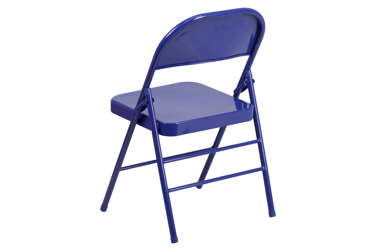 BLNK HERCULES COLORBURST Series Metal Triple Braced and Double Hinged Folding Chair - Cobalt Blue