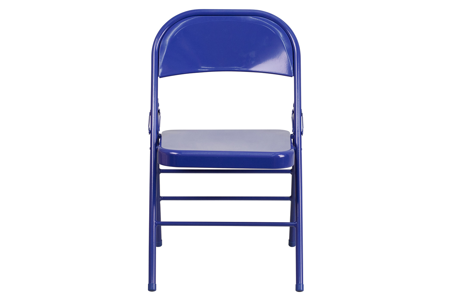 BLNK HERCULES COLORBURST Series Metal Triple Braced and Double Hinged Folding Chair - Cobalt Blue