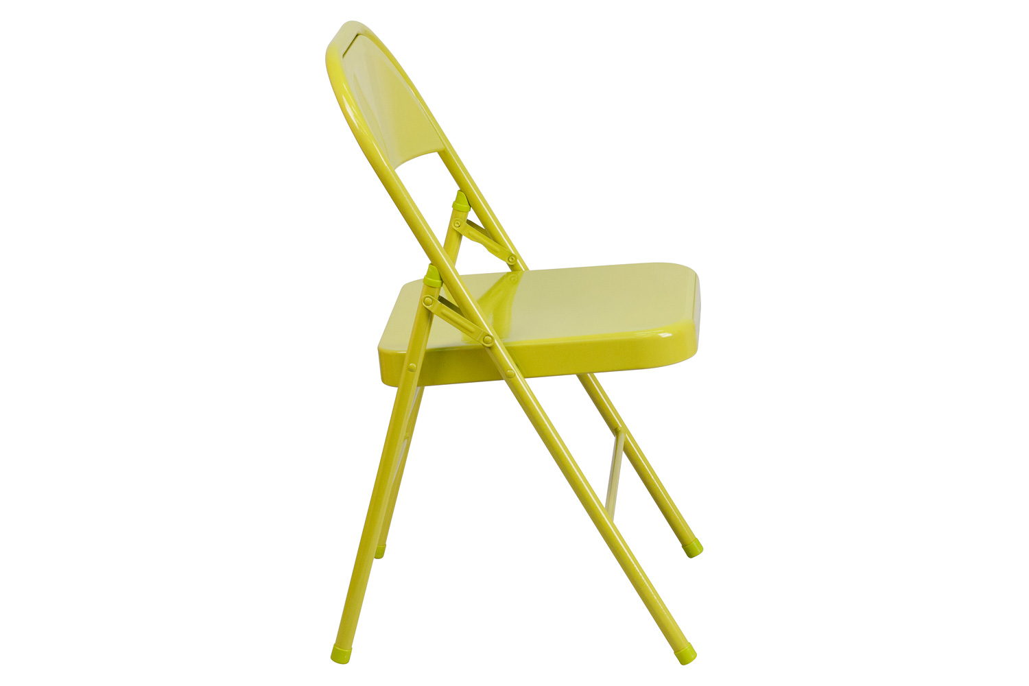 BLNK HERCULES COLORBURST Series Metal Triple Braced and Double Hinged Folding Chair - Twisted Citron