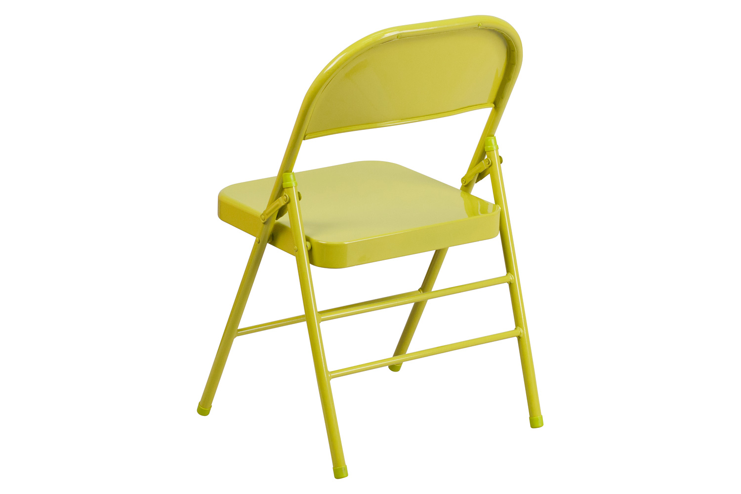 BLNK HERCULES COLORBURST Series Metal Triple Braced and Double Hinged Folding Chair - Twisted Citron