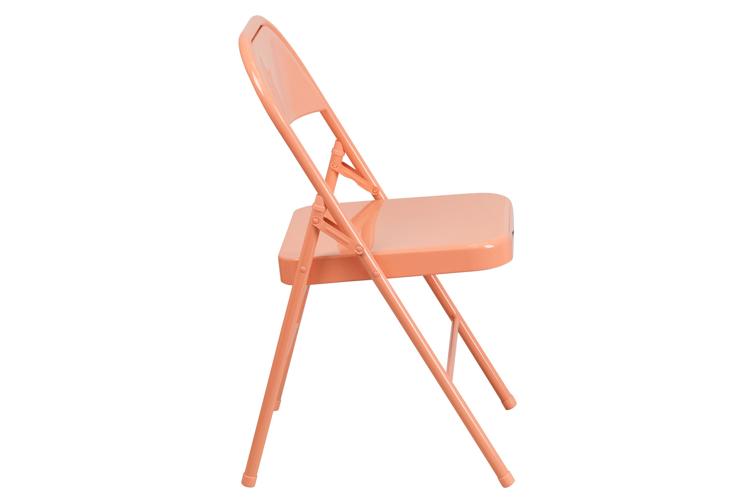 BLNK™ HERCULES COLORBURST Series Metal Triple Braced and Double Hinged Folding Chair - Sedona Coral