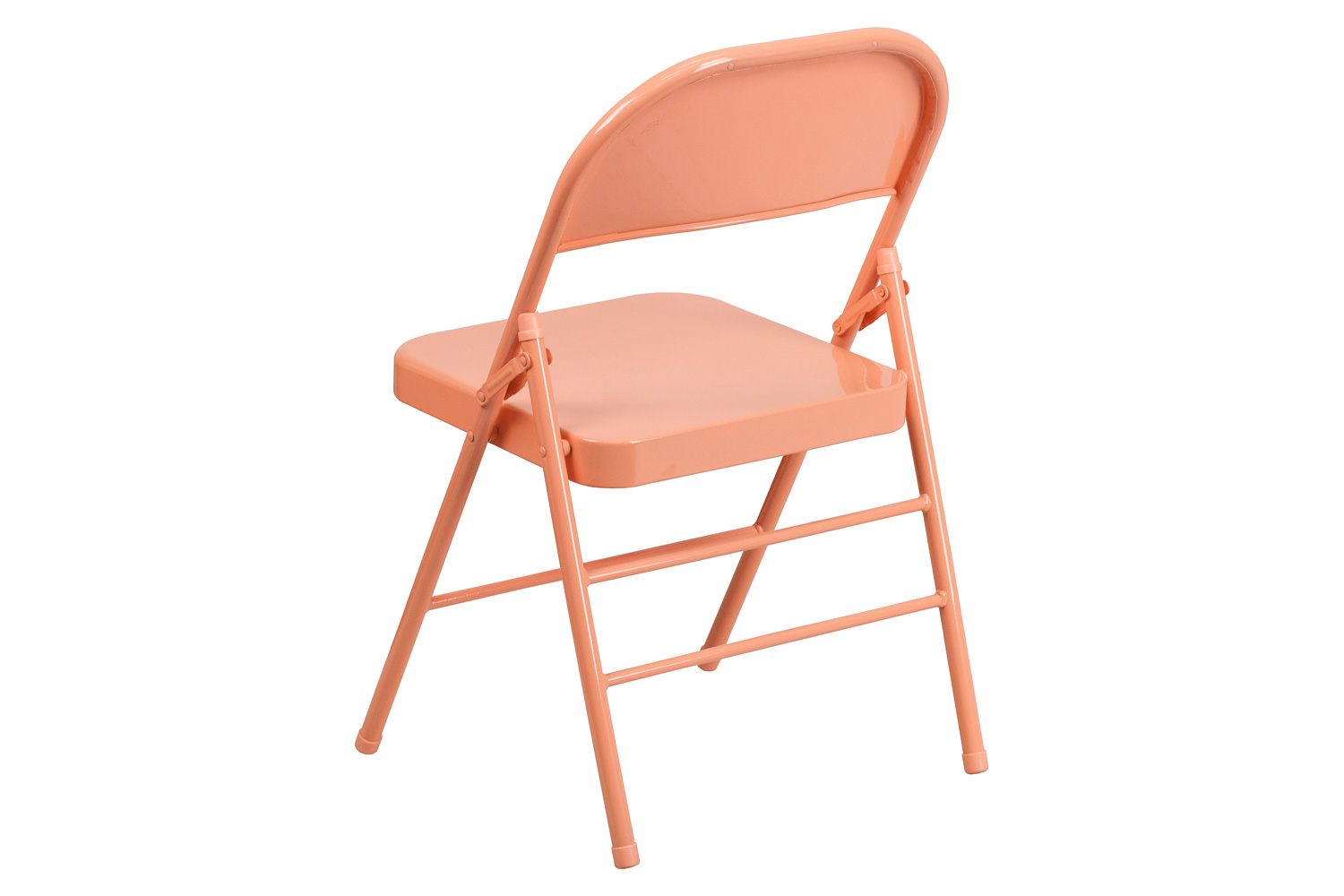 BLNK™ HERCULES COLORBURST Series Metal Triple Braced and Double Hinged Folding Chair - Sedona Coral