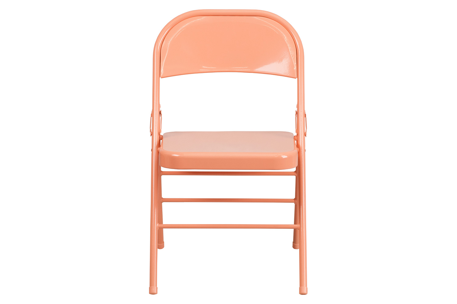 BLNK™ HERCULES COLORBURST Series Metal Triple Braced and Double Hinged Folding Chair - Sedona Coral