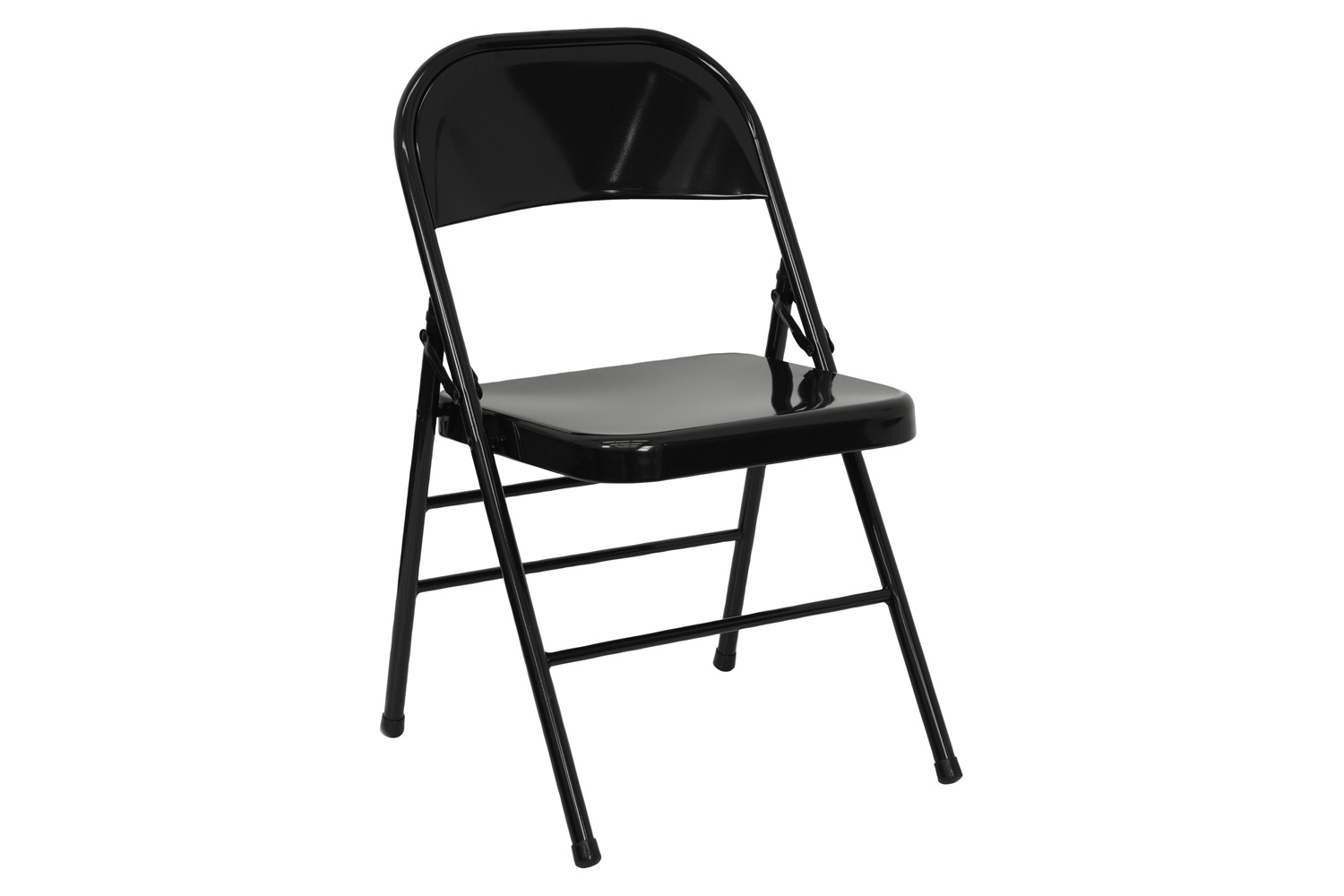 BLNK™ HERCULES Series Triple Braced and Double Hinged Metal Folding Chair - Black