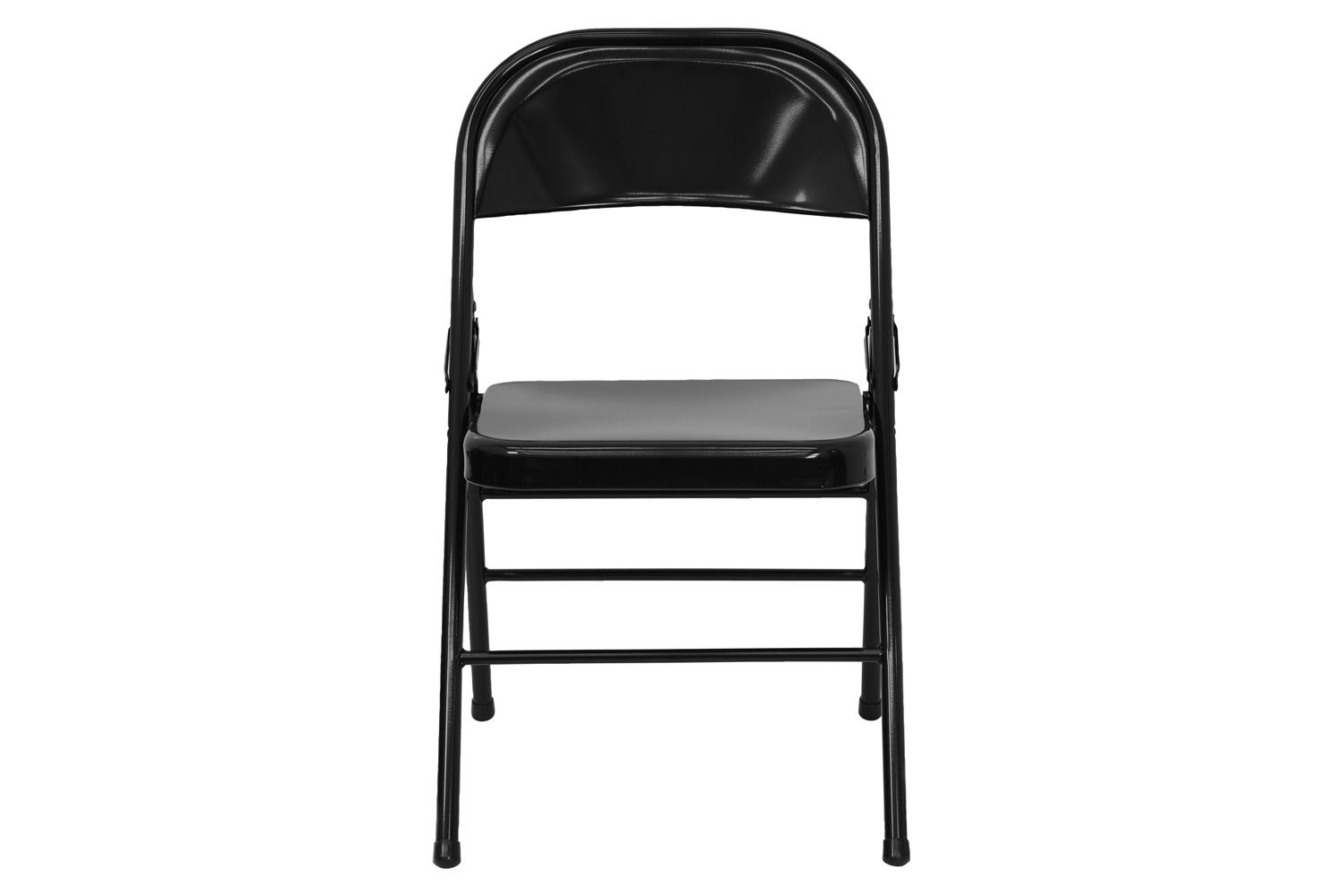 BLNK™ HERCULES Series Triple Braced and Double Hinged Metal Folding Chair - Black