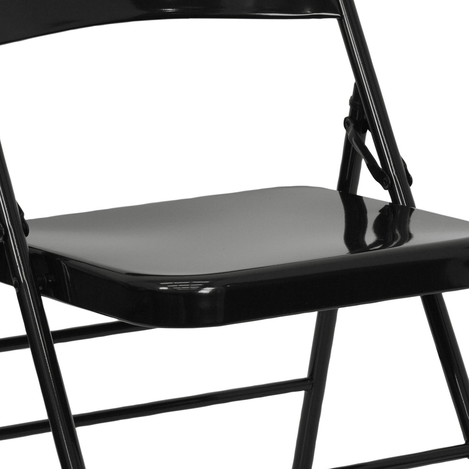 BLNK™ HERCULES Series Triple Braced and Double Hinged Metal Folding Chair - Black