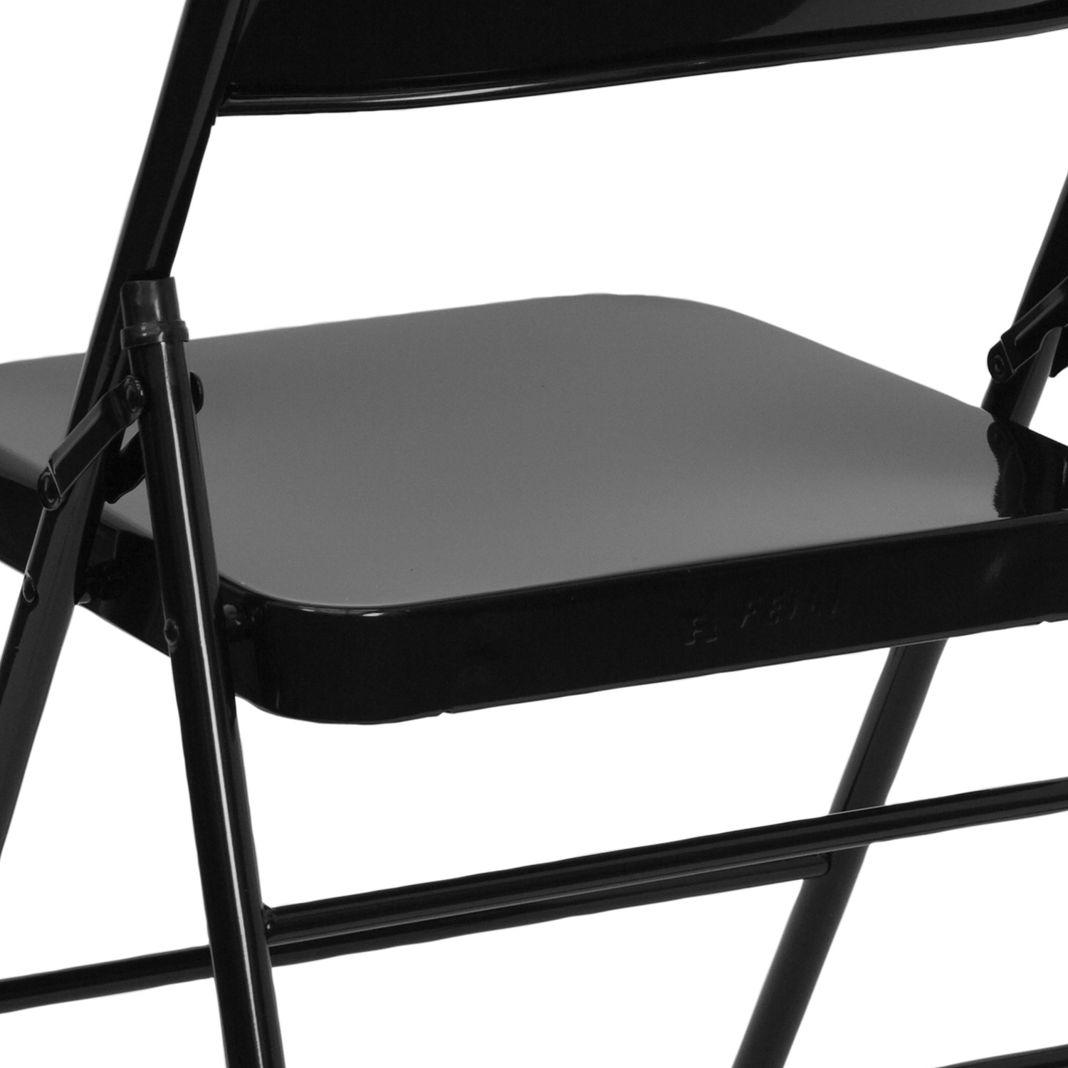 BLNK™ HERCULES Series Triple Braced and Double Hinged Metal Folding Chair - Black