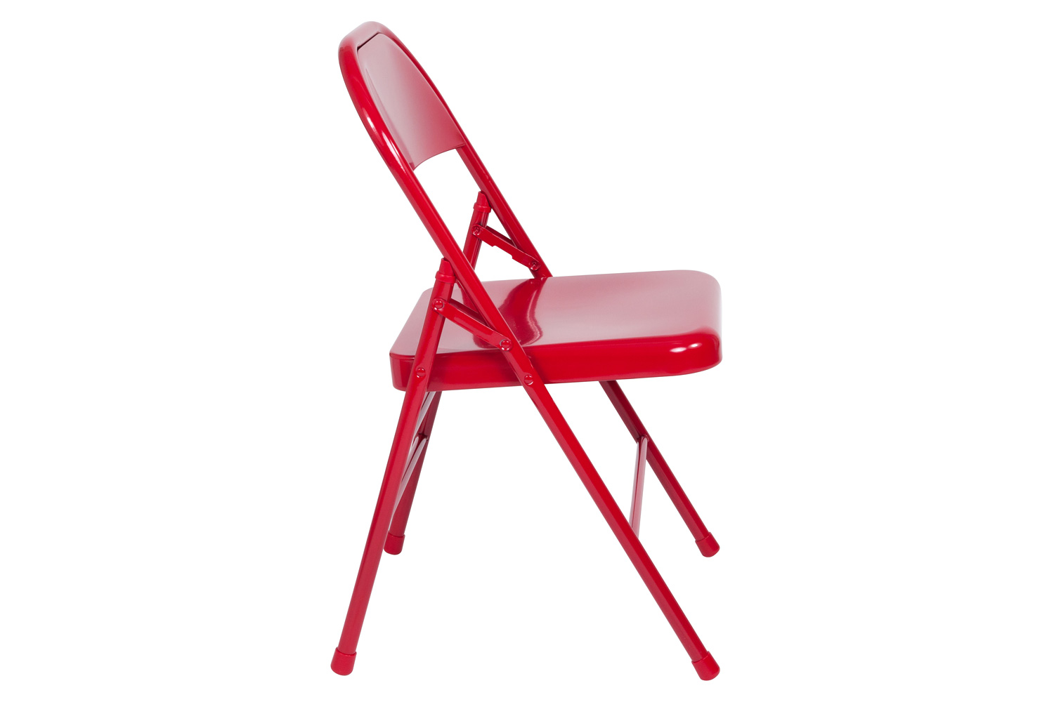 BLNK™ HERCULES Series Triple Braced and Double Hinged Metal Folding Chair - Red