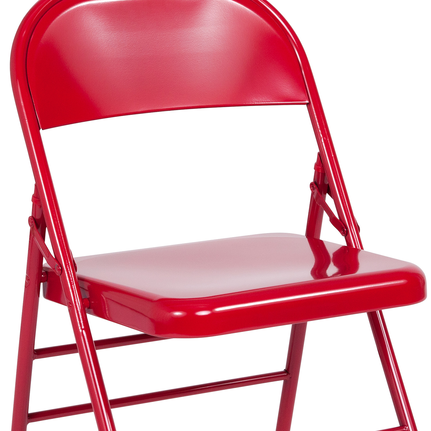 BLNK™ HERCULES Series Triple Braced and Double Hinged Metal Folding Chair - Red