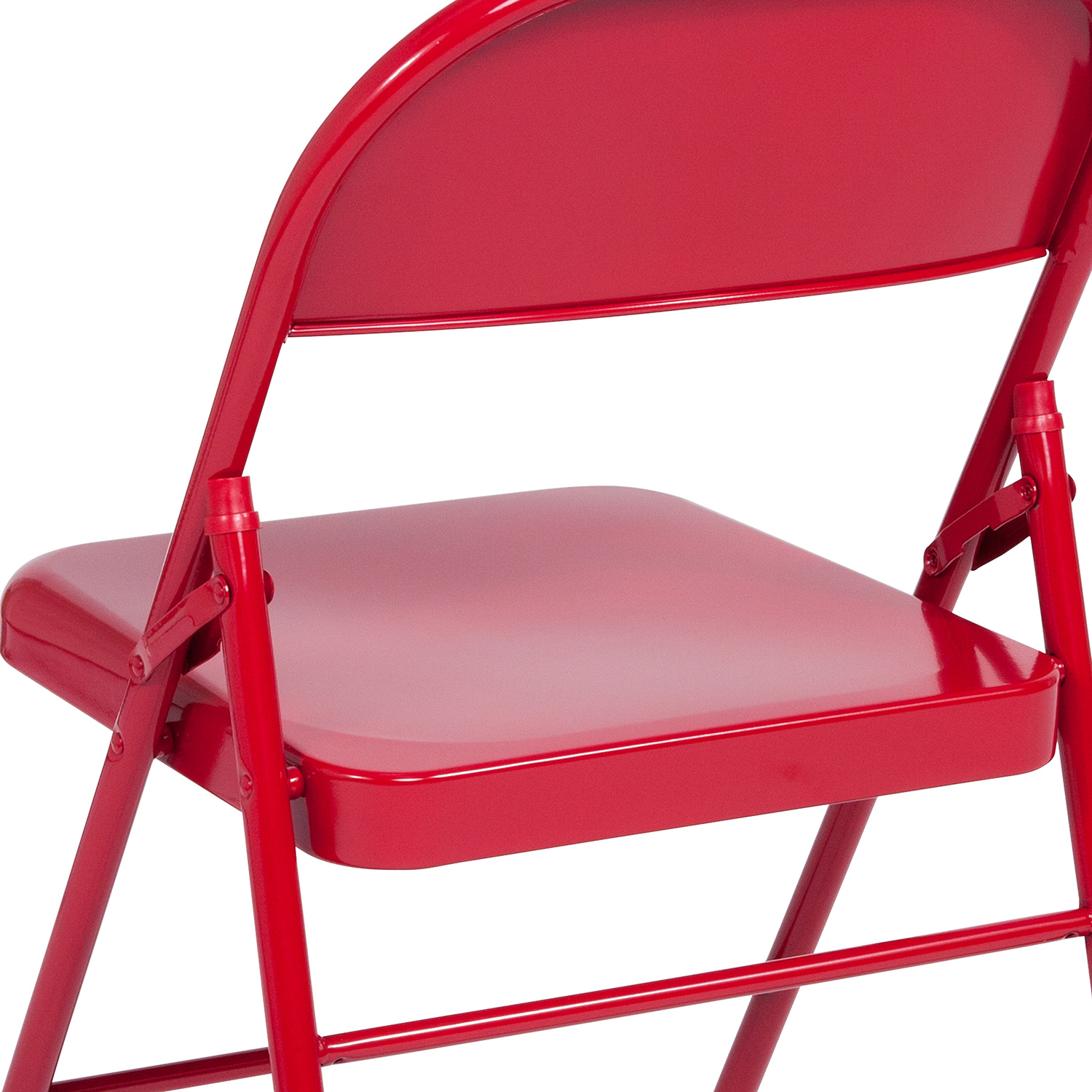 BLNK™ HERCULES Series Triple Braced and Double Hinged Metal Folding Chair - Red