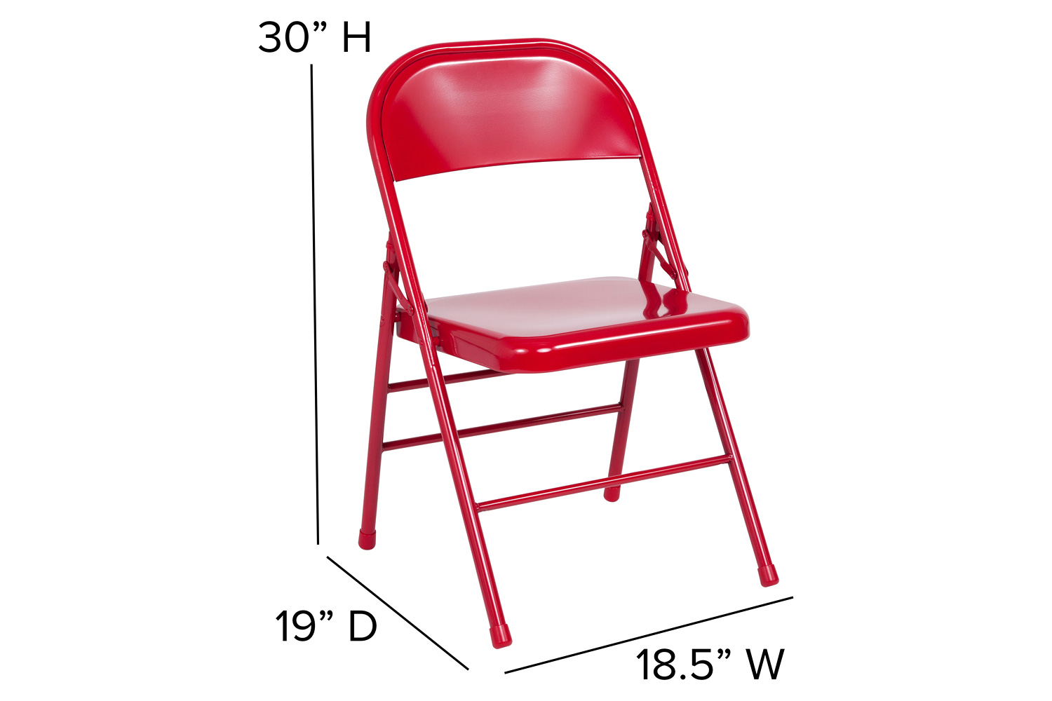 BLNK™ HERCULES Series Triple Braced and Double Hinged Metal Folding Chair - Red