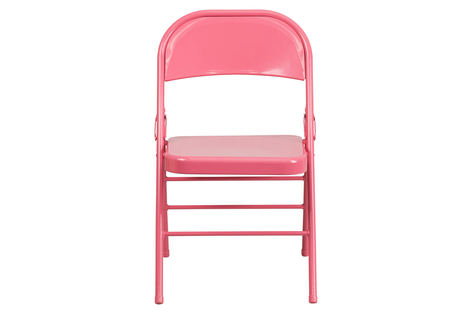 BLNK HERCULES COLORBURST Series Metal Triple Braced and Double Hinged Folding Chair - Bubblegum Pink