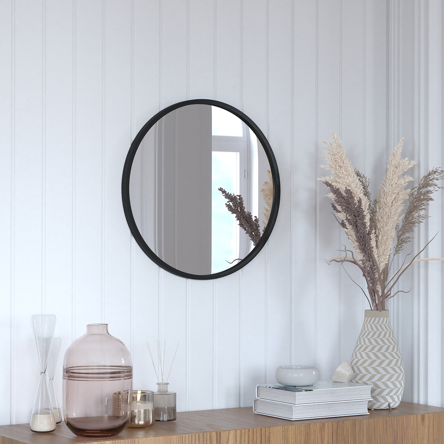 BLNK Julianne Style 2 Round Metal Framed Wall Mirror