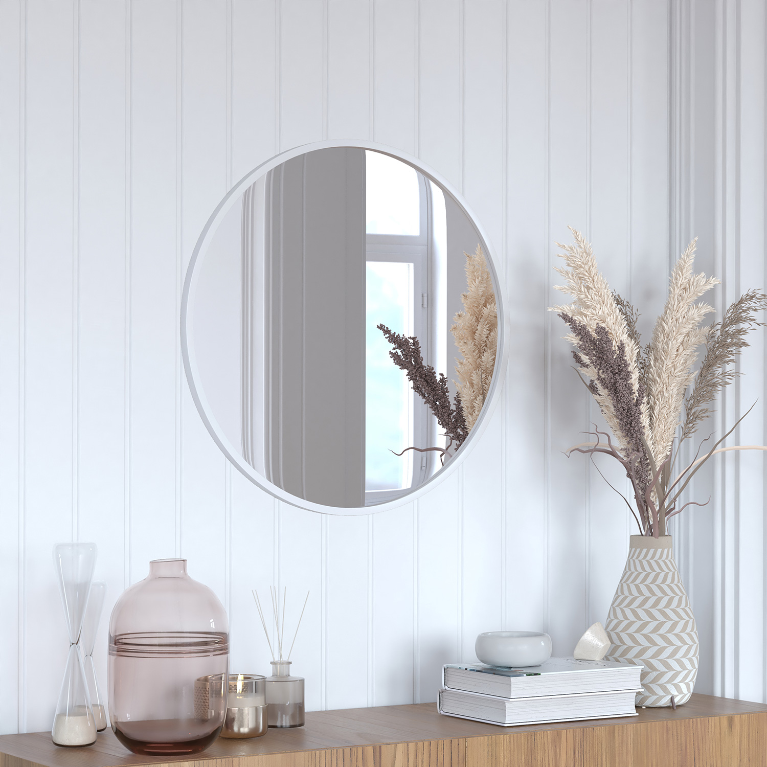 BLNK Julianne Style 2 Round Metal Framed Wall Mirror