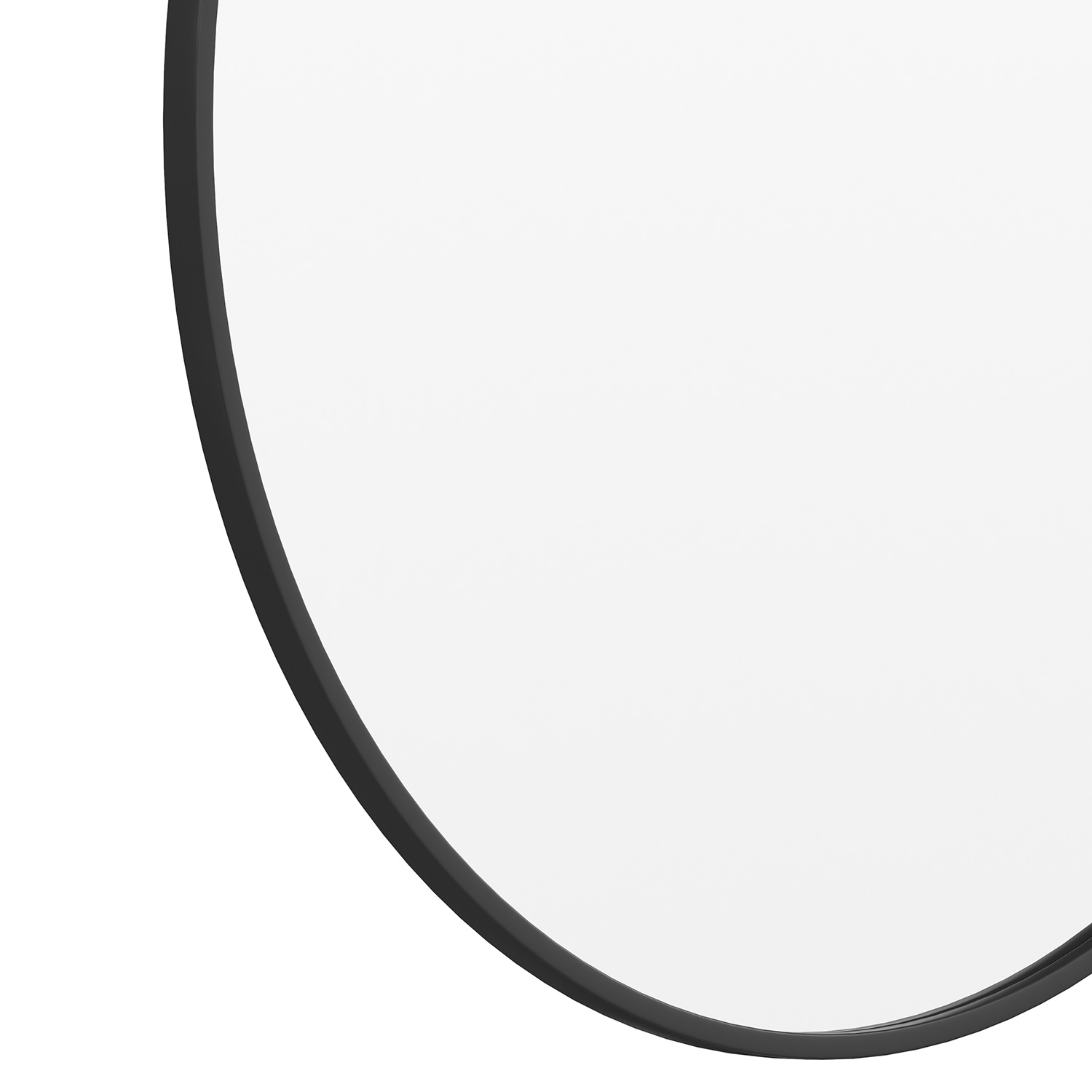 BLNK Julianne Style 2 Round Metal Framed Wall Mirror - Black, 36"D