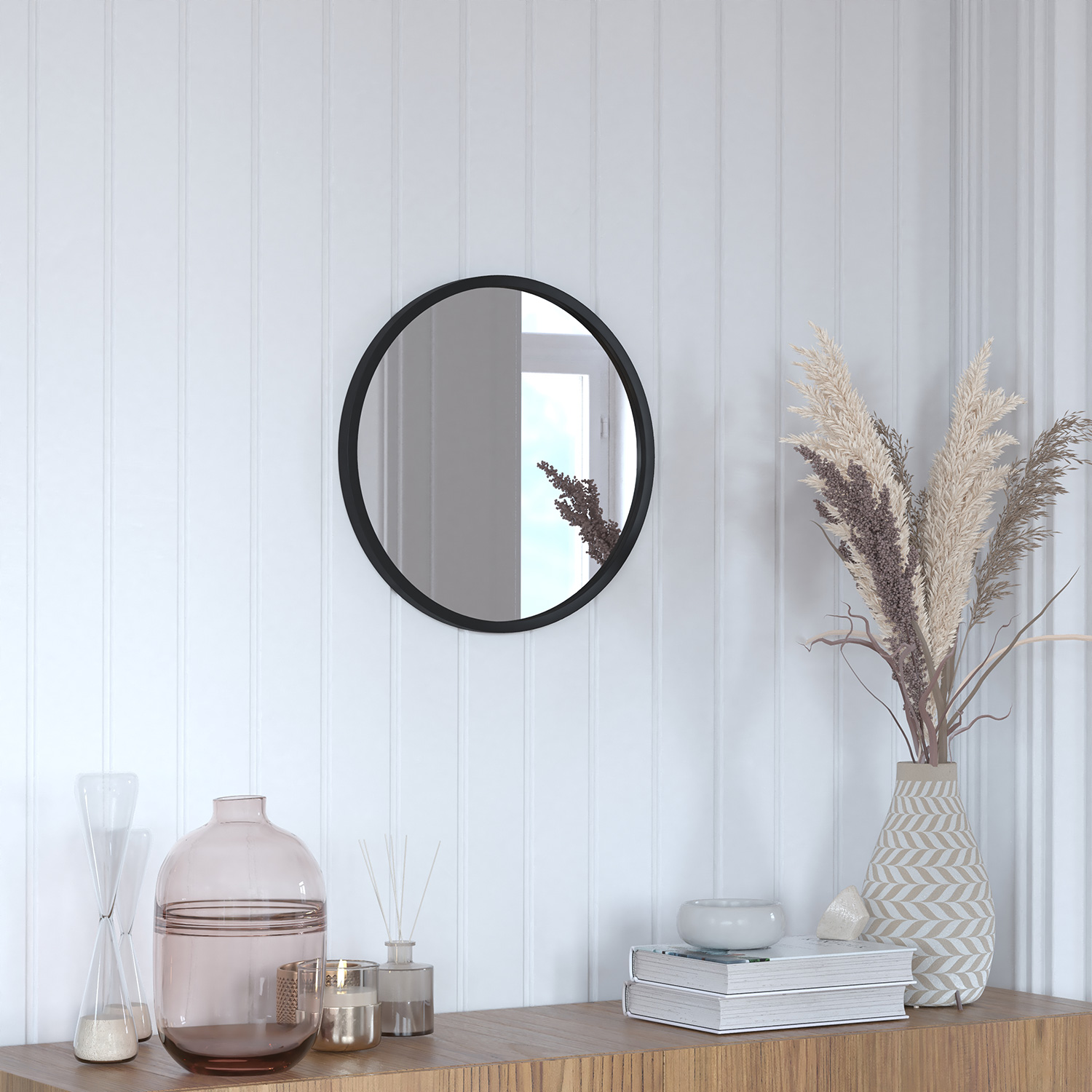 BLNK Julianne Style 2 Round Metal Framed Wall Mirror