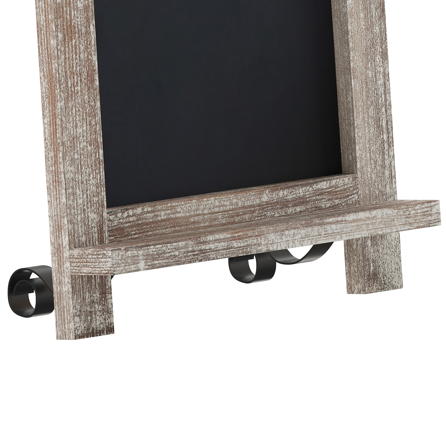 BLNK Canterbury Weathered Tabletop Magnetic Chalkboard Sign with Metal Scrolled Legs - 9.5"W x 14"H