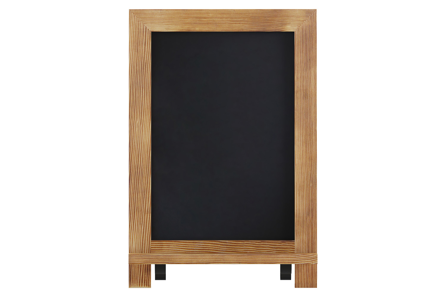 BLNK Canterbury Torched Wood Tabletop Magnetic Chalkboard Sign with Metal Scrolled Legs - 9.5"W x 14"H