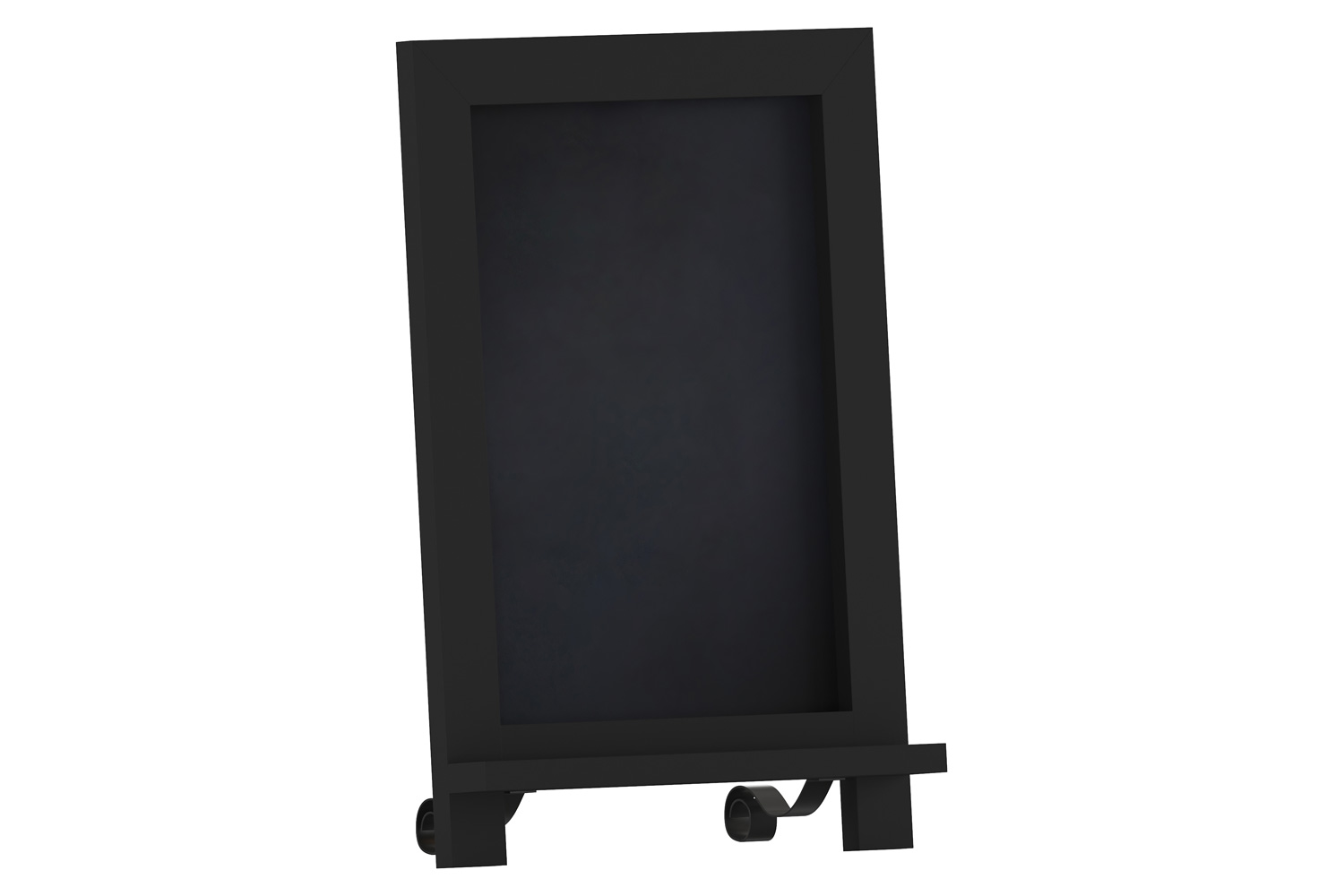 BLNK Canterbury Black Tabletop Magnetic Chalkboard Sign with Metal Scrolled Legs - 9.5"W x 14"H