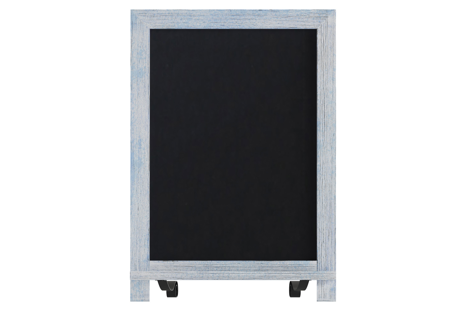 BLNK Canterbury Rustic Blue Tabletop Magnetic Chalkboard Sign with Metal Scrolled Legs - 12"W x 17"H