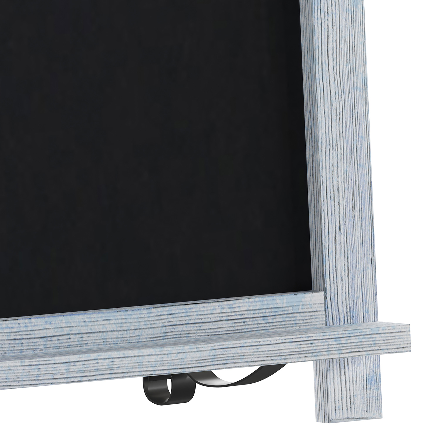 BLNK Canterbury Rustic Blue Tabletop Magnetic Chalkboard Sign with Metal Scrolled Legs - 12"W x 17"H