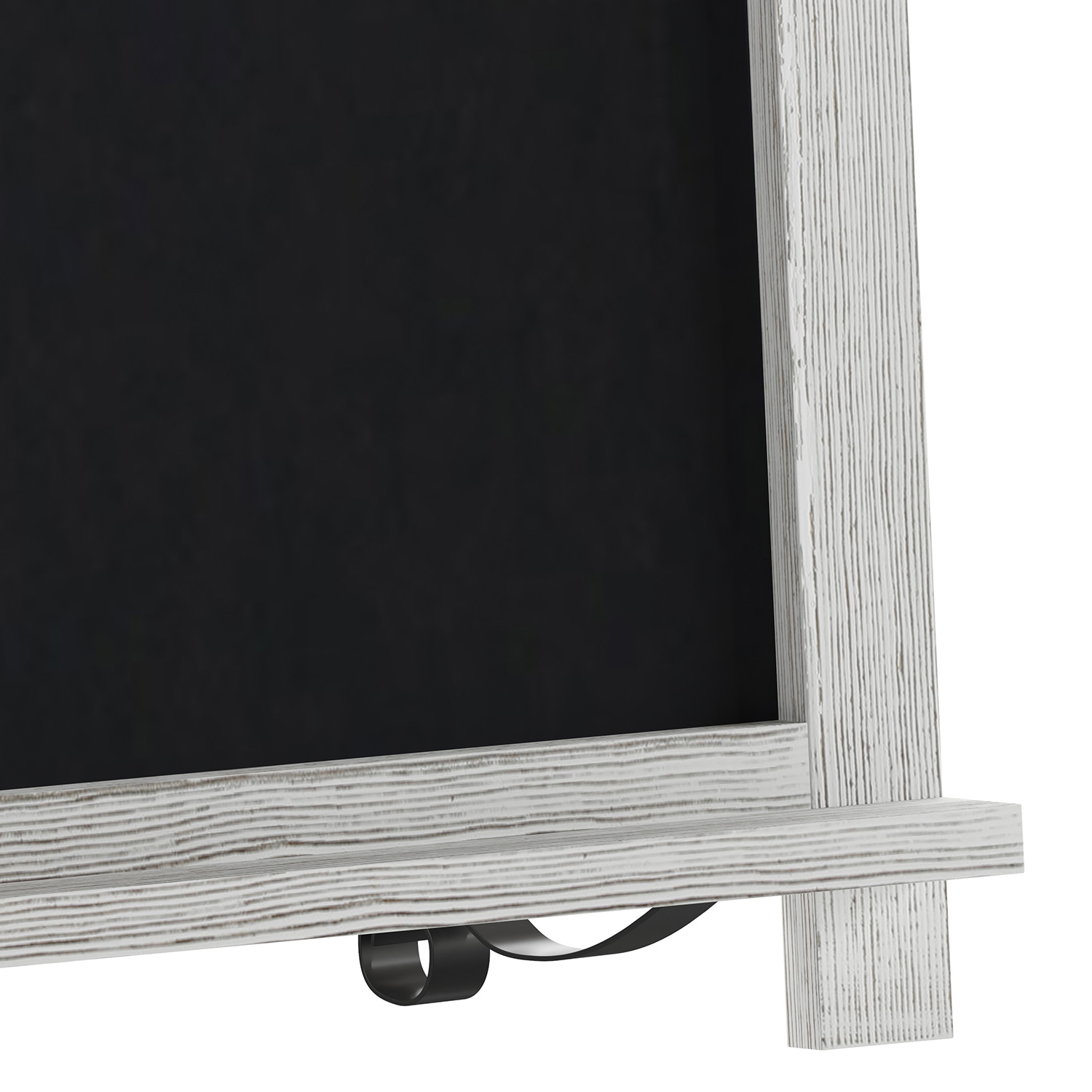 BLNK Canterbury Whitewashed Tabletop Magnetic Chalkboard Sign with Metal Scrolled Legs - 12"W x 17"H