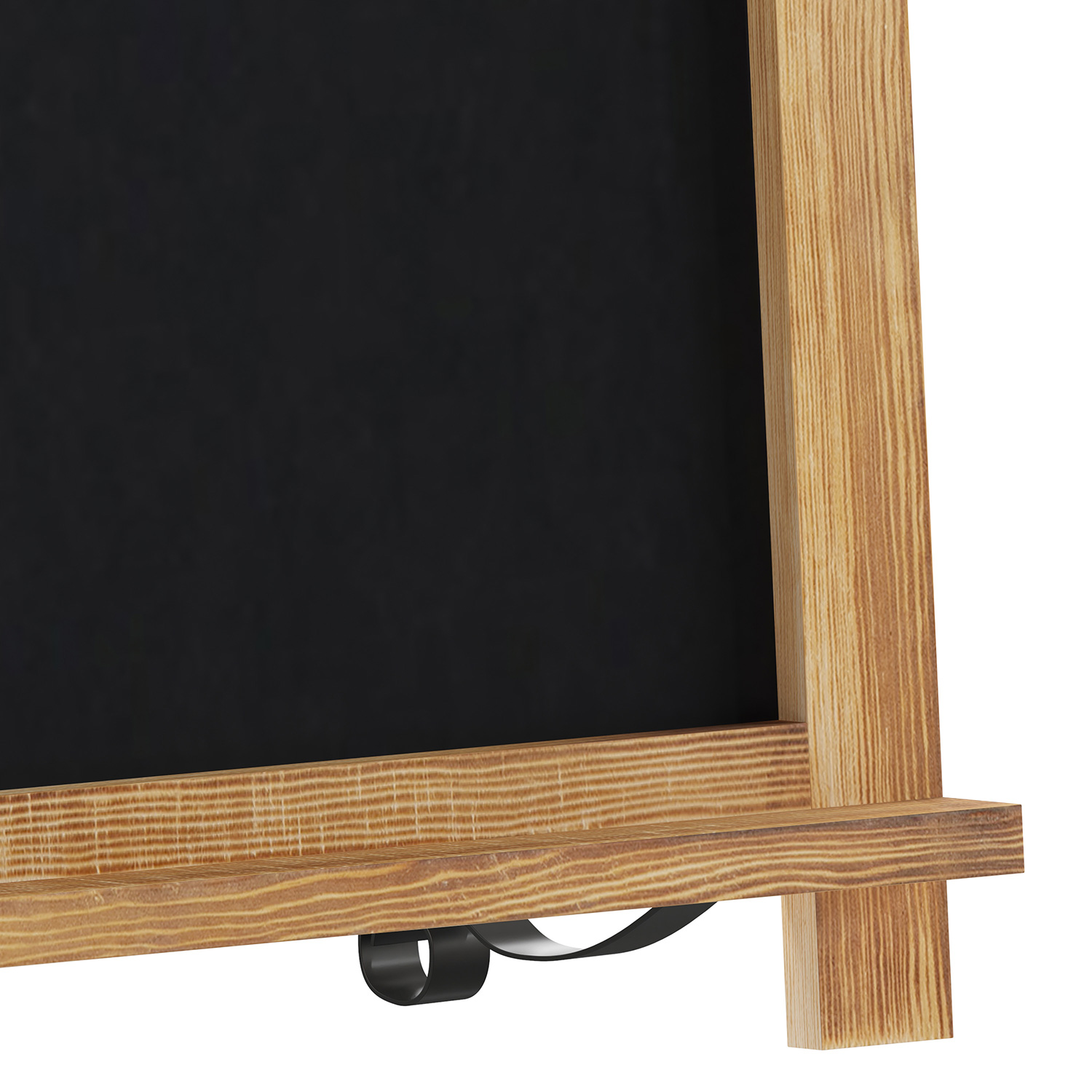 BLNK Canterbury Torched Wood Tabletop Magnetic Chalkboard Sign with Metal Scrolled Legs - 12"W x 17"H