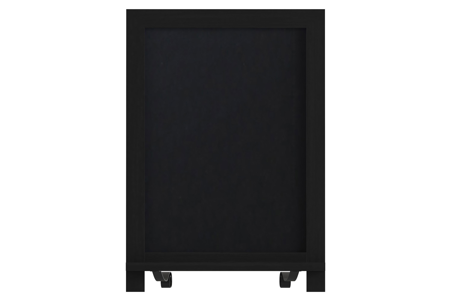 BLNK Canterbury Black Tabletop Magnetic Chalkboard Sign with Metal Scrolled Legs - 12"W x 17"H