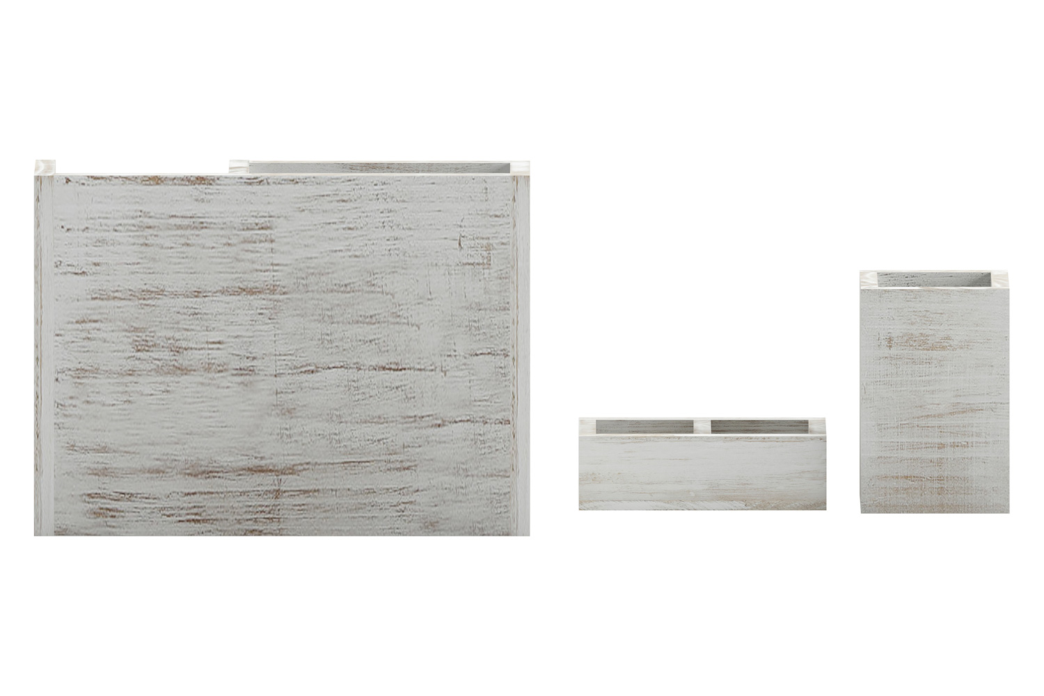 BLNK Comerford Wooden Organizer Set 3 Piece - Whitewashed