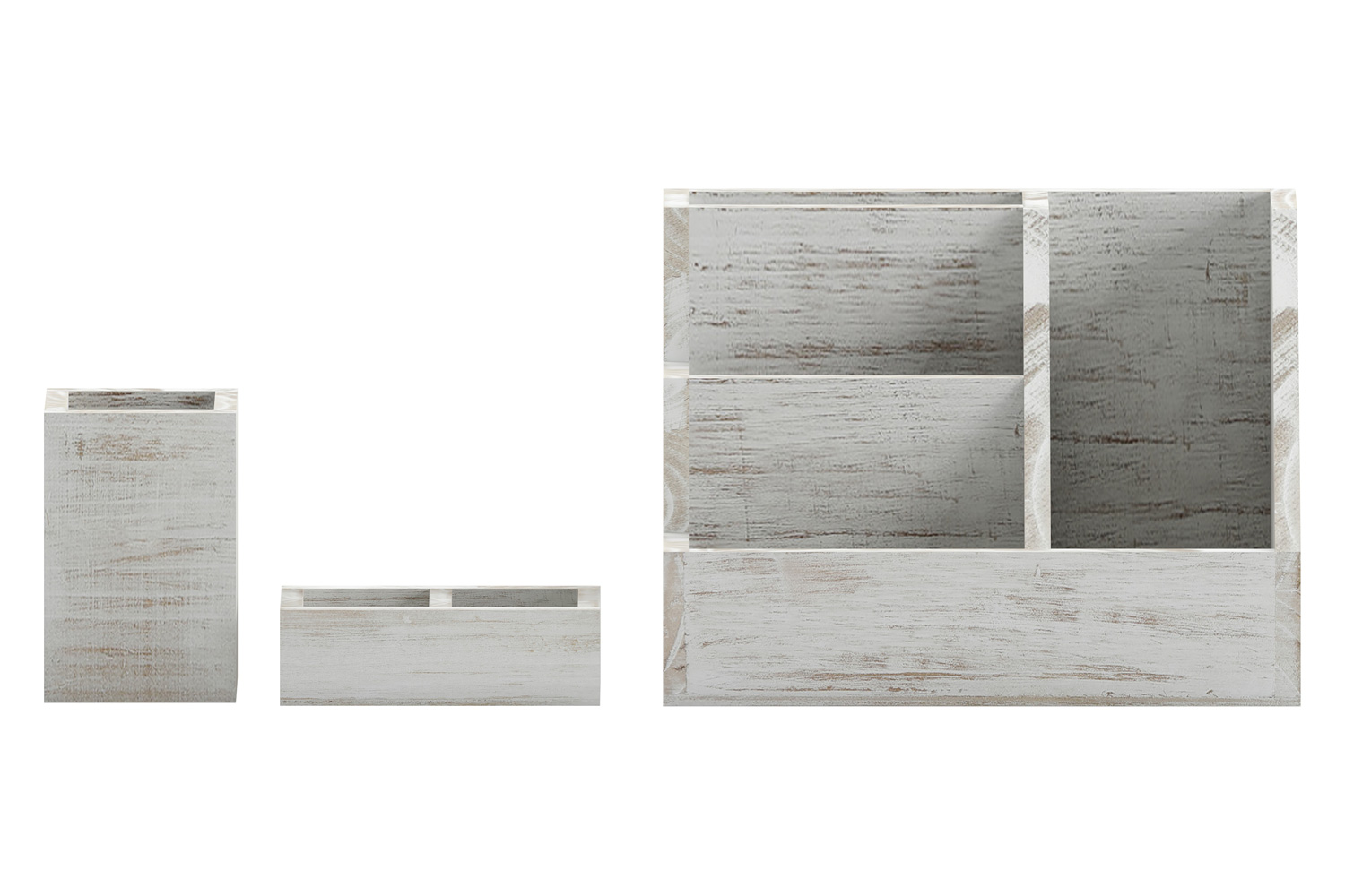 BLNK Comerford Wooden Organizer Set 3 Piece - Whitewashed