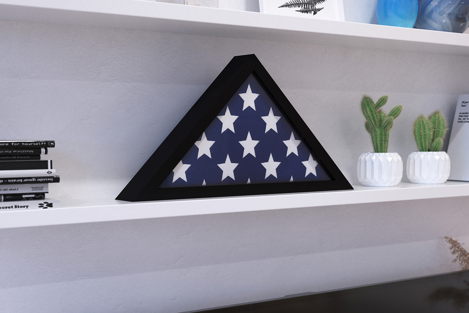 BLNK Sheehan Solid Wood Memorial Flag Display Case - Black